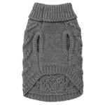 Gray Chunky Knit Turtleneck Sweater