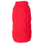 Red Chunky Knit Turtleneck Sweater