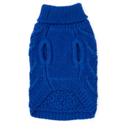 Blue Chunky Knit Turtleneck Sweater