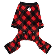 Black/Red Buffalo Fleece Dog Jammies