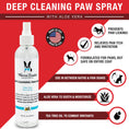 Load image into Gallery viewer, Southlake Paws Deep Cleaning Paw Spray for Dogs in a spray bottle, featuring aloe vera and tea tree oil for paw care.
