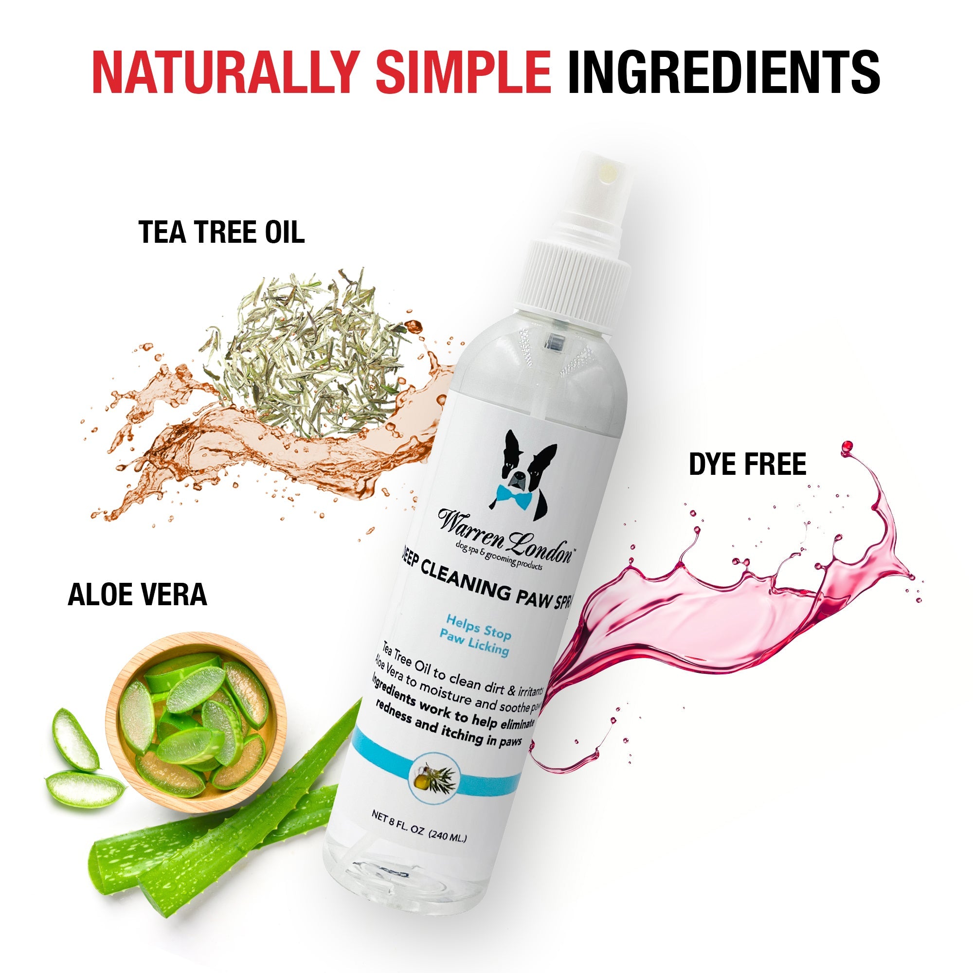 Southlake Paws Deep Cleaning Paw Spray for Dogs in a spray bottle with aloe vera, tea tree oil, and dye-free ingredients.