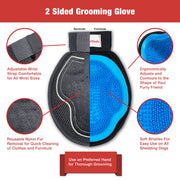 2 in 1 Pet Grooming Glove for Dogs & Cats - Double Sided