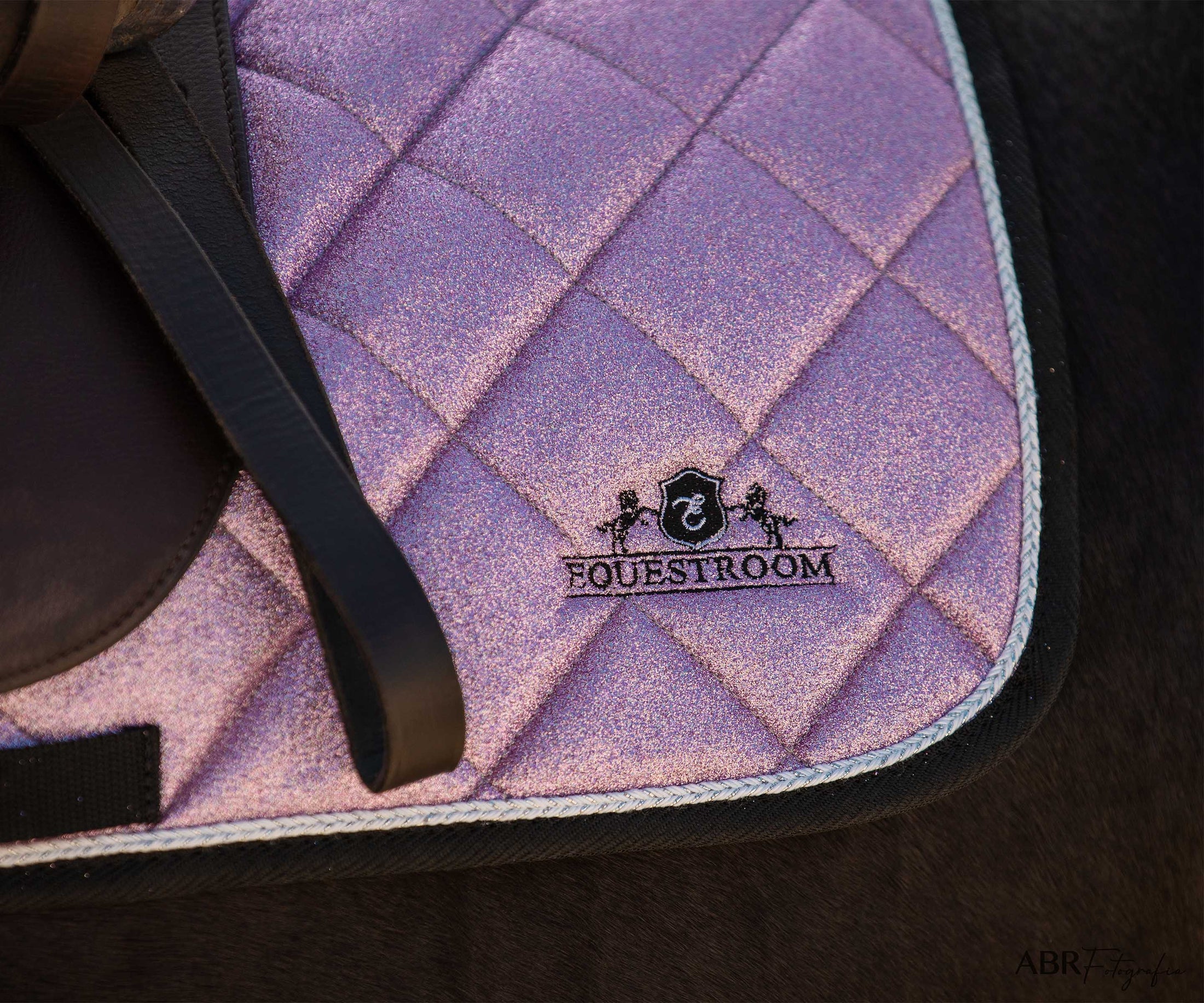 Lavender Saddle Pad by Southlake Paws, featuring a quilted design and embroidered logo. Ideal for equestrian use.