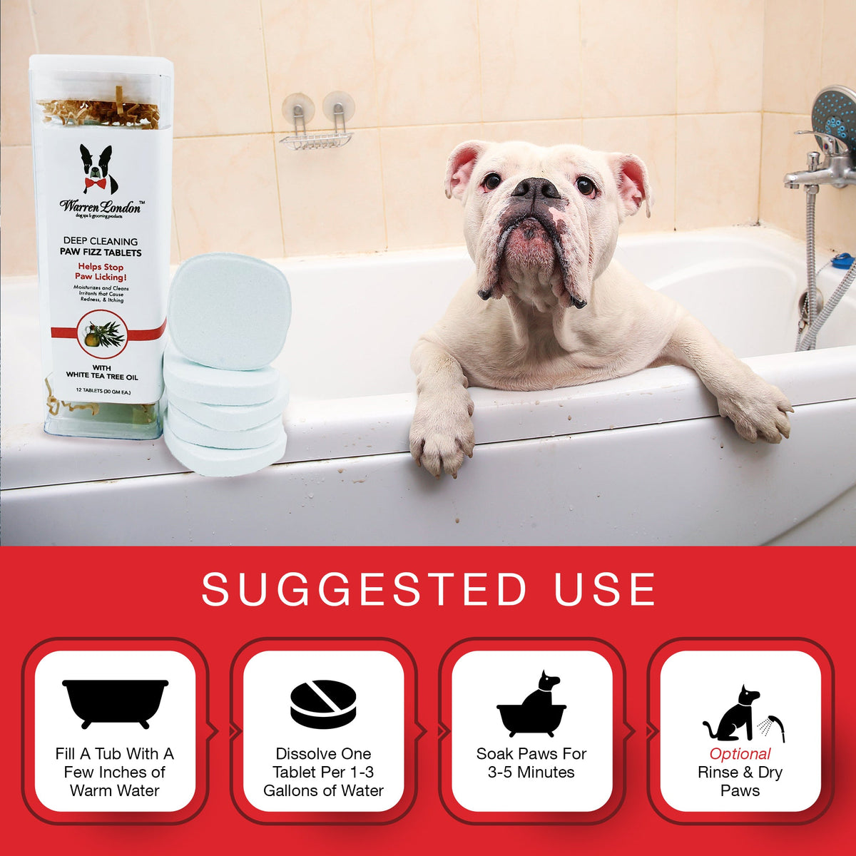 Deep Cleaning Paw Fizz Tablets - Paw Soak Helps Eliminate Paw Licking - Southlake Paws