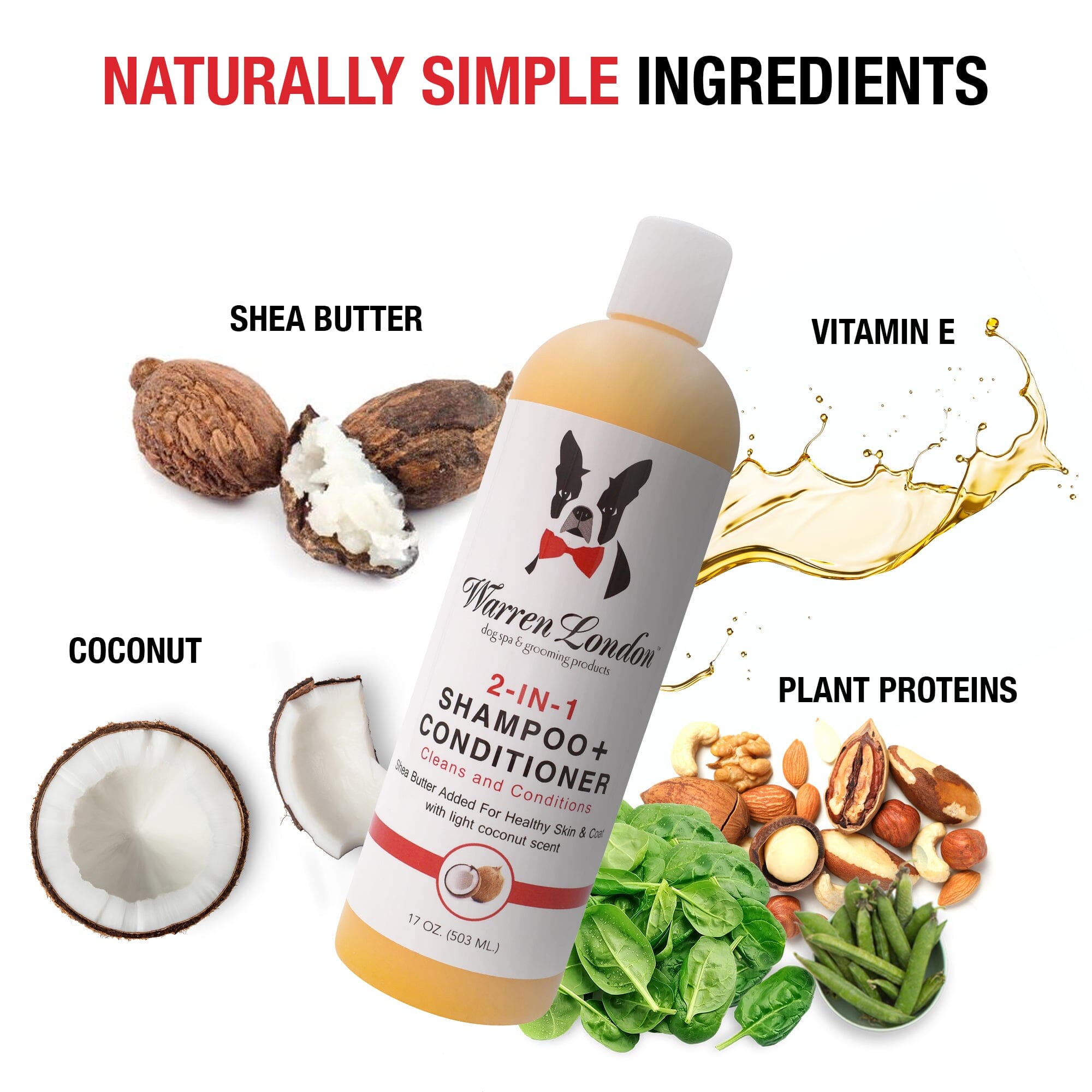 2-in-1 Shampoo + Conditioner - Coconut Scented - Professional Size