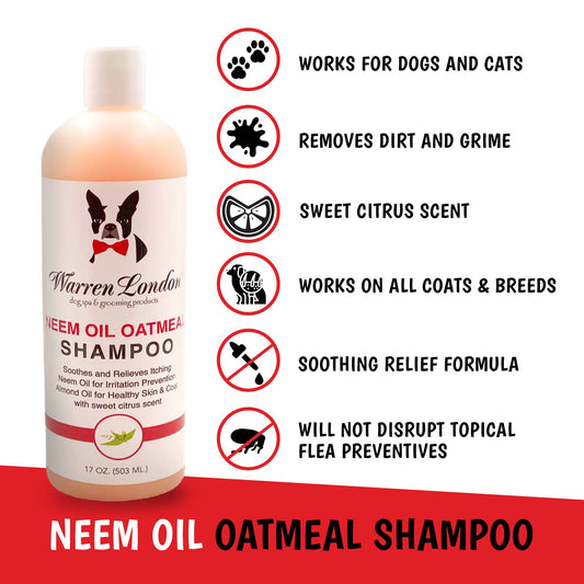 Neem Oil Oatmeal Shampoo - Soothes & Relieves Itching - Insect Repellant