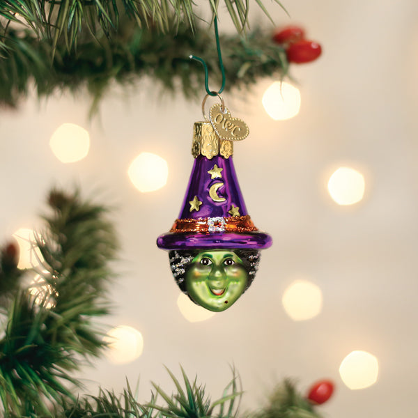 Mini Witch Head Ornament - Southlake Paws
