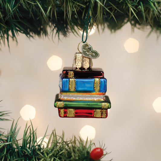 Mini Stack Of Books Ornament - Southlake Paws