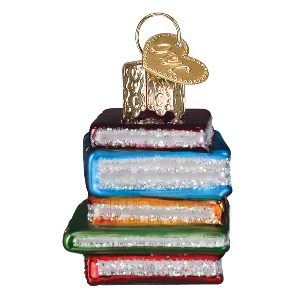 Mini Stack Of Books Ornament - Southlake Paws