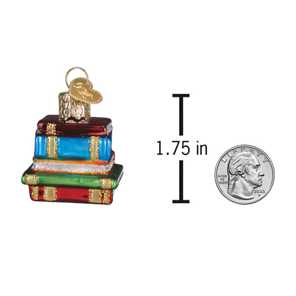Mini Stack Of Books Ornament - Southlake Paws