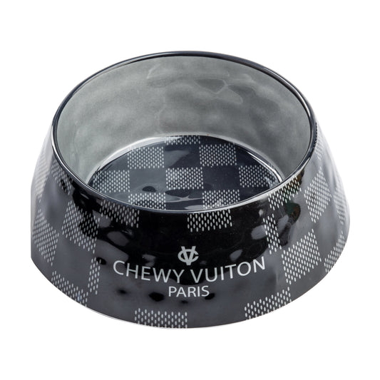 Black Checker Chewy Vuiton Bowls