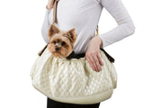 Gigi Sling - Ivory Quilted w/ Snake Trim
