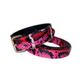 Load image into Gallery viewer, Fuchsia/Light Pink/Red & Black Snake Classic Collar & Leash Set

