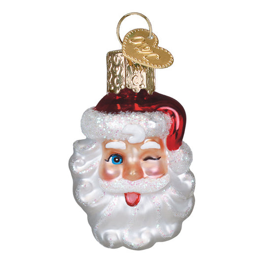 Mini Winking Santa Ornament - Southlake Paws