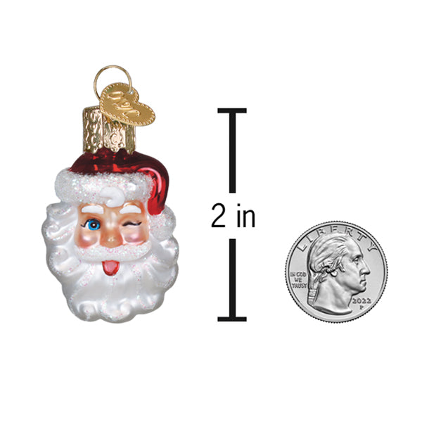 Mini Winking Santa Ornament - Southlake Paws