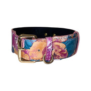 Floral Print Italian Leather Classic Collar