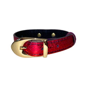 XS/S 7-14  Ruby Red/Purple Custom Snake Collar/Custom Gold Italian Hardware