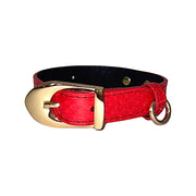 Dark Orange XS Snake 7-14 Collar/Custom Gold Italian Hardware