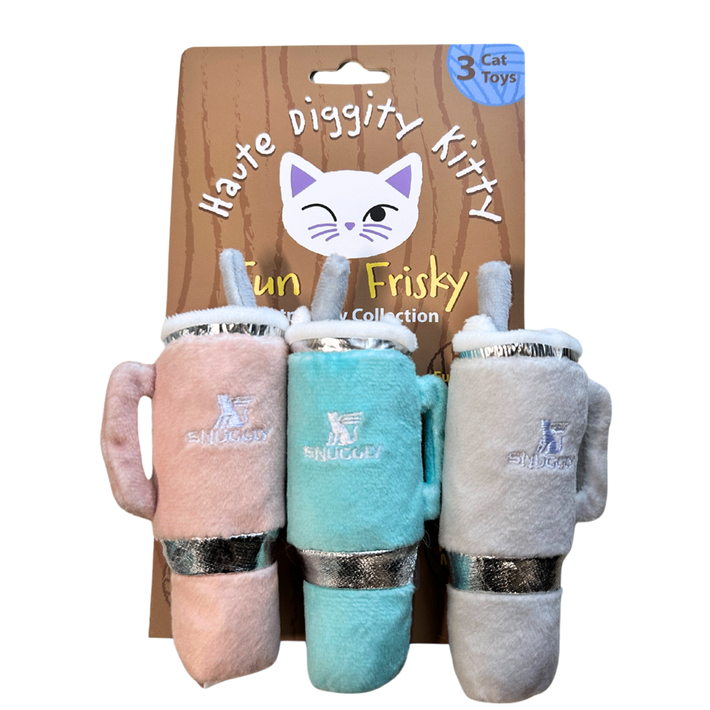 Haute Diggity Kitty Snuggly Cup 3-Pack (Teal, Ivory, Blush)