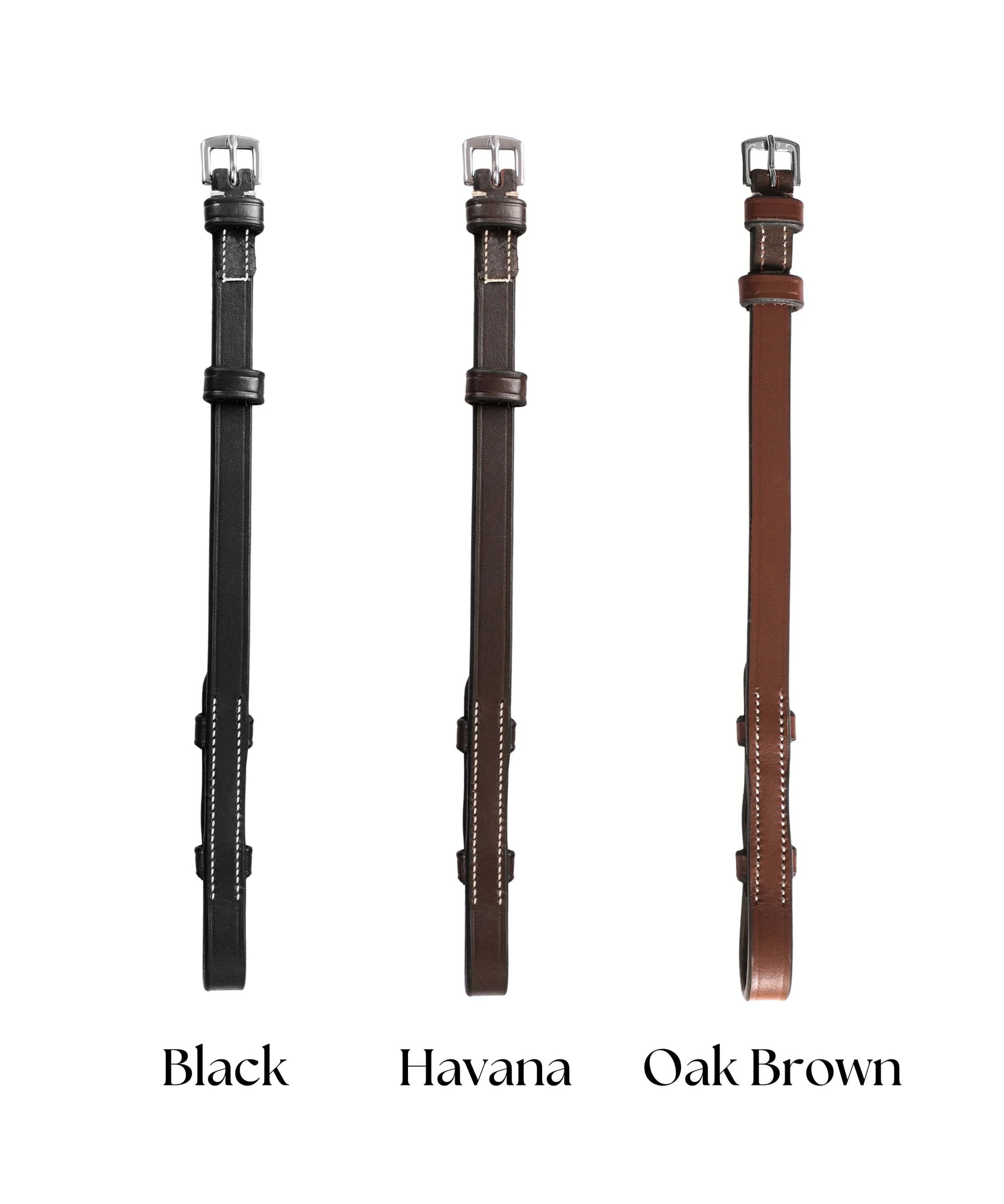 ExionPro Bridle Cheek Pieces With Hook Fastening - White Stitching - Southlake Paws