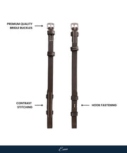 ExionPro Bridle Cheek Pieces With Hook Fastening - White Stitching