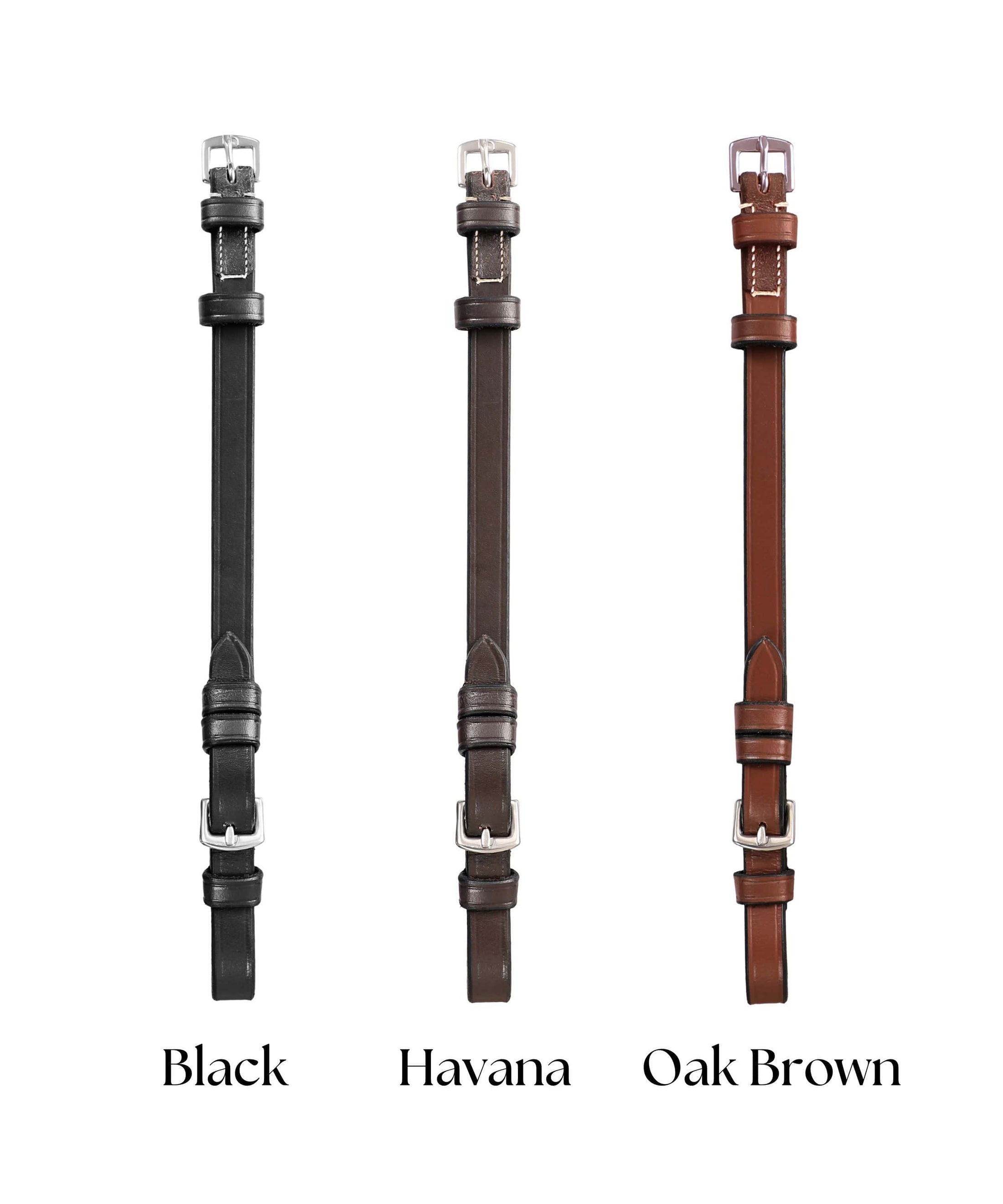 ExionPro Bridle Cheek Pieces With Buckle Fastening - White Stitching - Southlake Paws