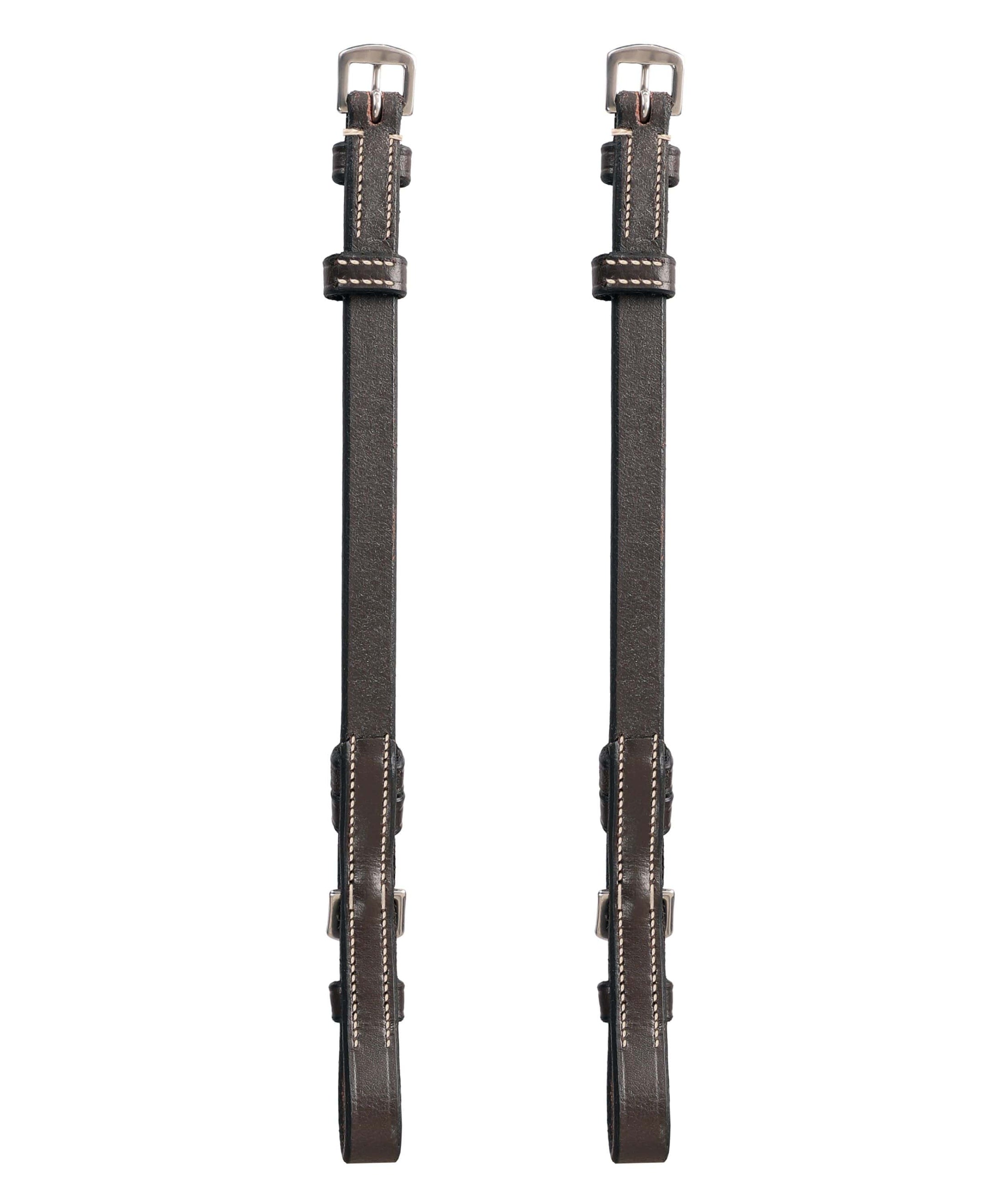 ExionPro Bridle Cheek Pieces With Buckle Fastening - White Stitching - Southlake Paws