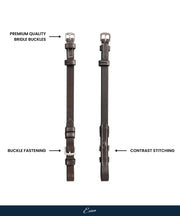 ExionPro Bridle Cheek Pieces With Buckle Fastening - White Stitching