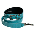 Load image into Gallery viewer, The Tiffany Collection. Gorgeous Turquoise Blue Embossed Croc Italian Leather 3” Wide Style Collar, With Silver Hardware
