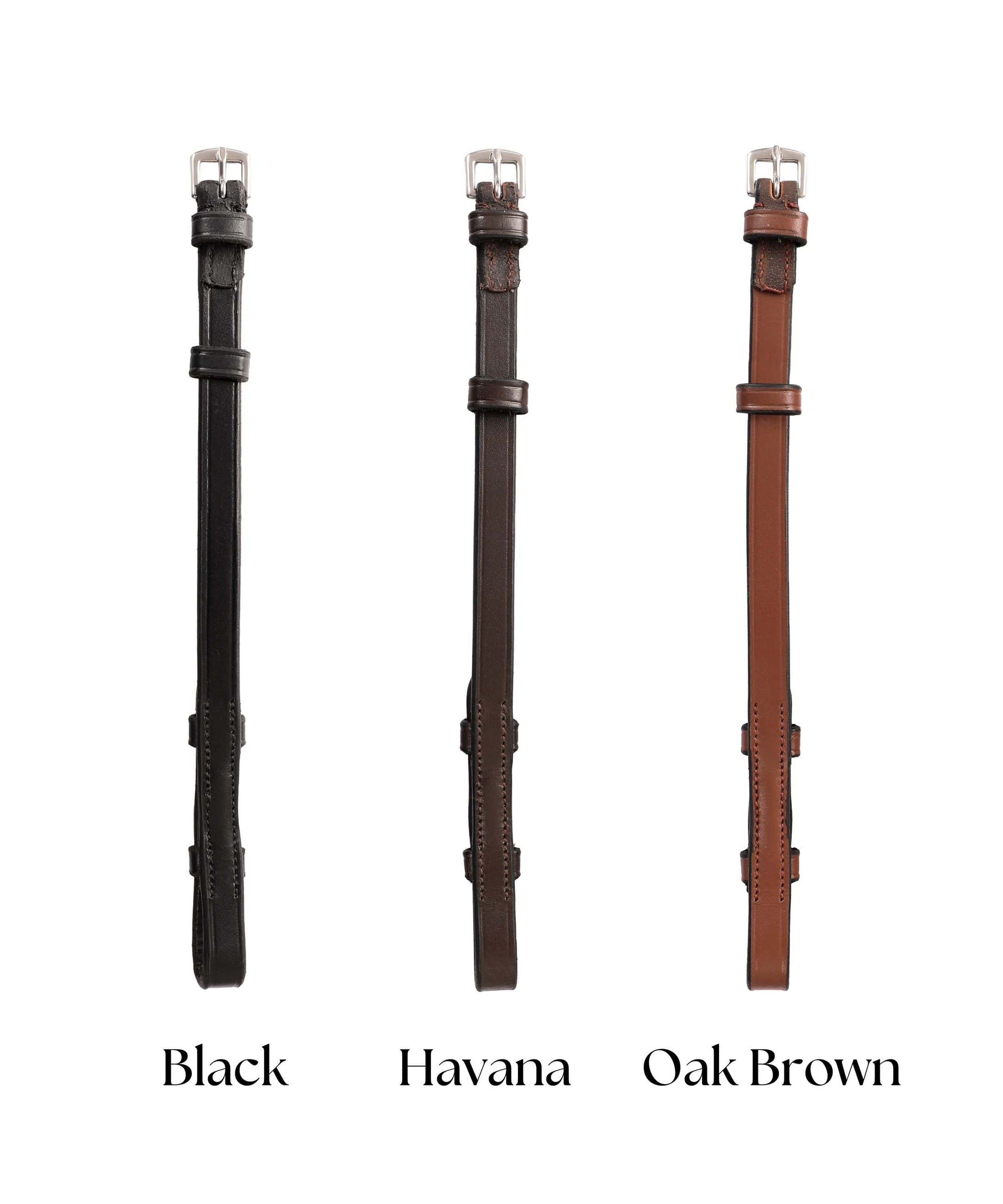 ExionPro Bridle Cheek Pieces With Hook Fastening - Matching Stitching 