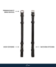 ExionPro Bridle Cheek Pieces With Hook Fastening - Matching Stitching