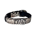 Load image into Gallery viewer, XS 7”-14” Black & White Custom Snake Collar/Custom Silver Oval Italian Hardware
