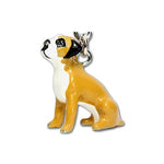 Parisian Pet 'Boxer' Key Chain for Dogs - Trendy, Durable Brown & White Key Ring, Perfect Pet Accessory for Boxer Lovers