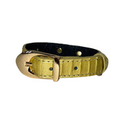 XS/S 7-14 Light Yellow Patent Custom Snake Collar/Custom Gold Italian Hardware