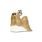 Parisian Pet 'Lhasa Apso' Key Chain for Dogs – Detailed Lhasa Apso Dog Keychain, Enamel Dog Breed Accessory, Brown and White