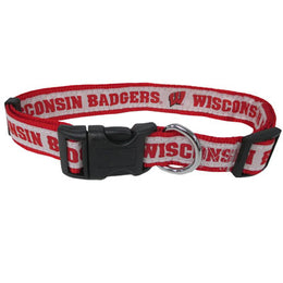 Wisconsin Badgers Woven Dog Collar
