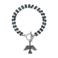 Load image into Gallery viewer, Rhinestone Dove Charm With Crystal Toggle Bracelet

