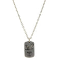 Load image into Gallery viewer, Cross Charm & American Flag Dog Tag Pendant Necklace 24"
