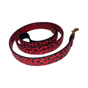 Beautiful & Soft Red & Black Leopard Print Italian Leather