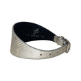 Load image into Gallery viewer, Stunning Silver Snake 3” Wide Style Collar With Silver Hardware
