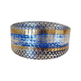 Load image into Gallery viewer, Stunning Multi-Color Blue/Silver/Gold Snake 3 Wide Style Collar
