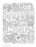 Load image into Gallery viewer, Notebook Doodles Peace, Love, and Music
