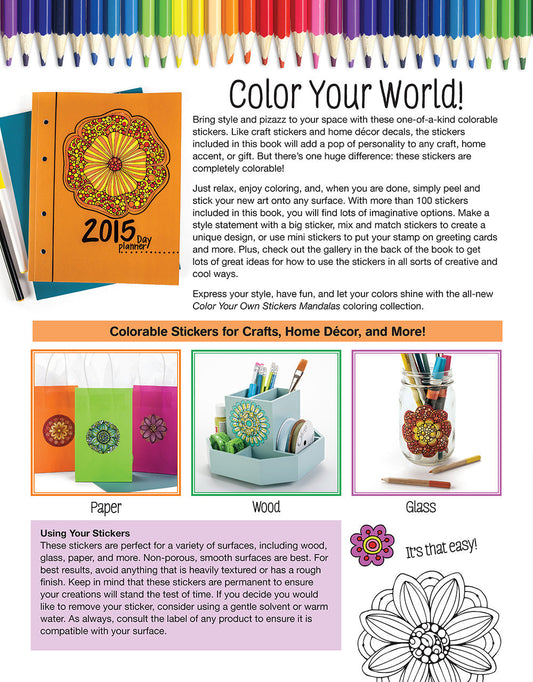 Color Your Own Stickers Mandalas