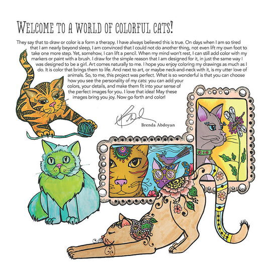 Funky Cats Coloring Book