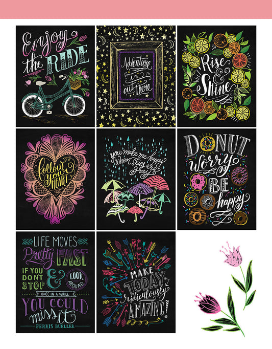 Chalk-Style Expressions Coloring Book