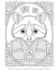 Hippie Animals Coloring Book