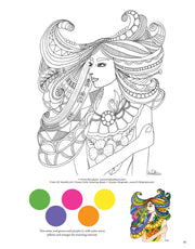 KC Doodle Art Flower Girls Coloring Book