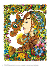 KC Doodle Art Flower Girls Coloring Book