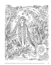 KC Doodle Art Flower Girls Coloring Book